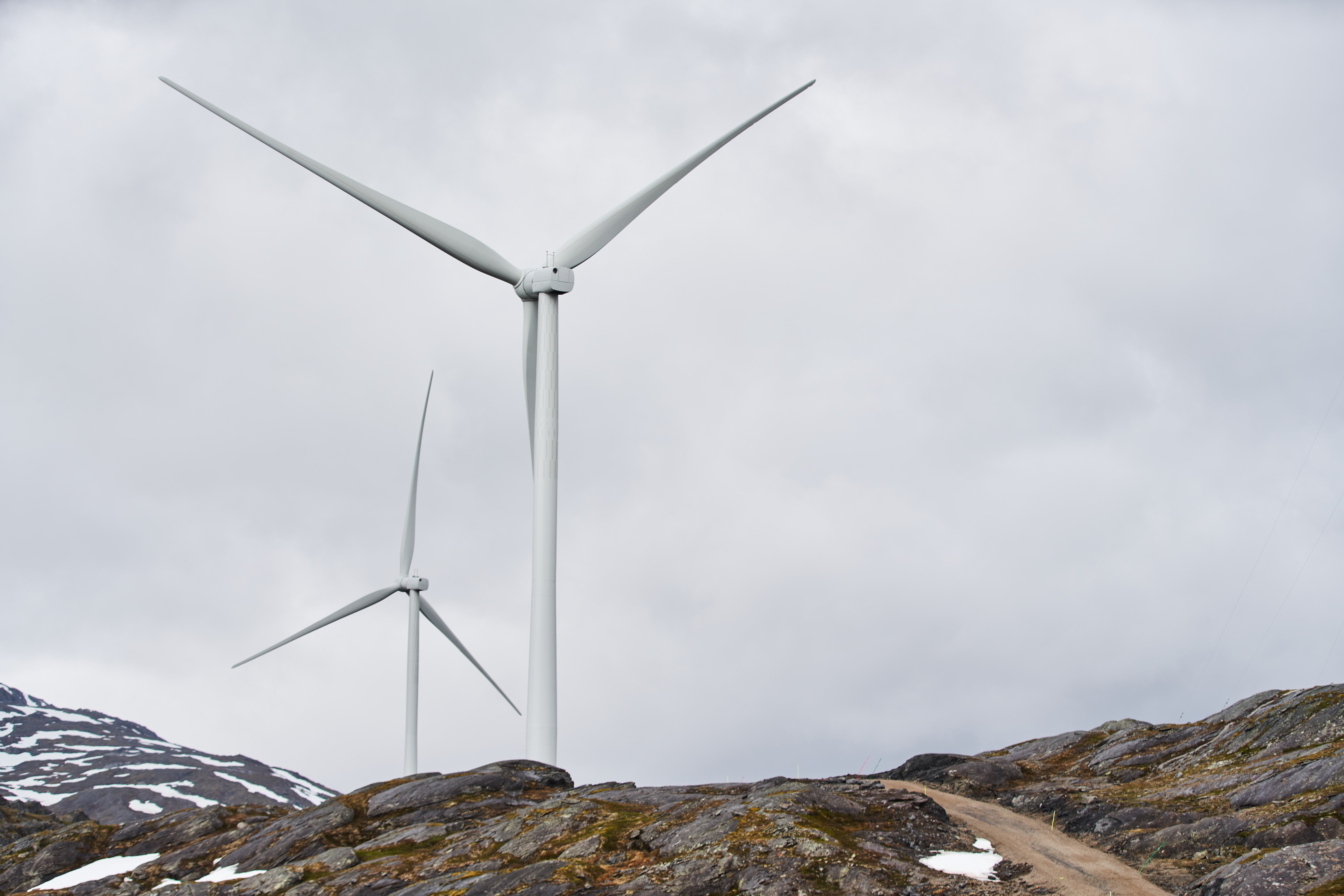 Sørfjord vindkraftverk turbiner. foto: nve cathchlight
